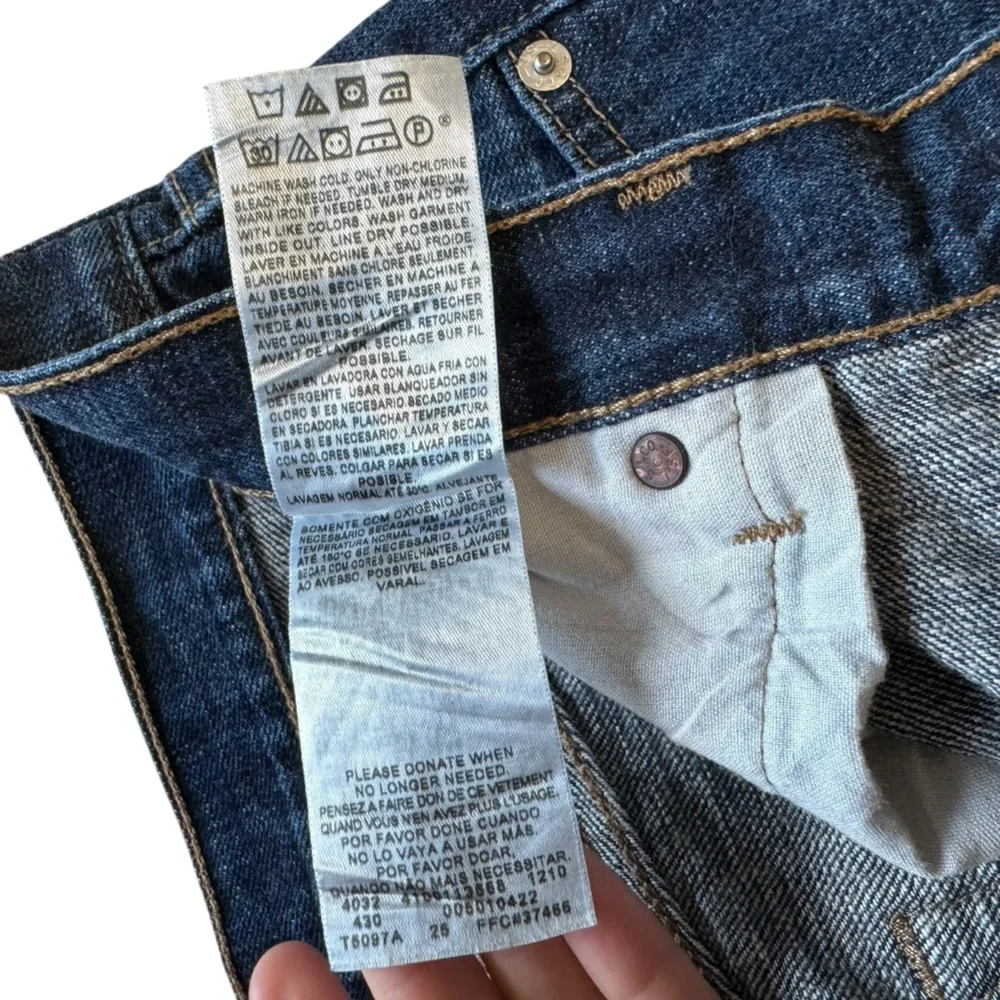 Levi's 501 100% Cotton Button Fly Straight Jeans‎ Dark Blue 36 x 34